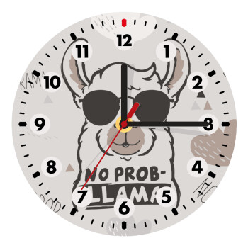 No Prob Llama, Wooden wall clock (20cm)