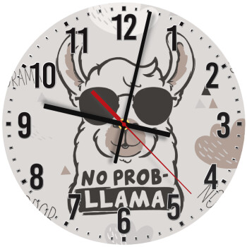 No Prob Llama, Ρολόι τοίχου ξύλινο (30cm)