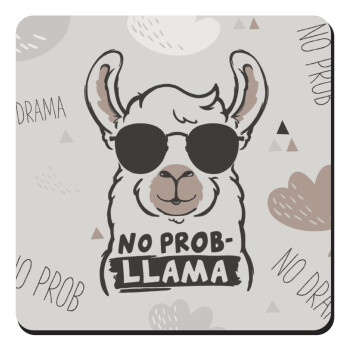 No Prob Llama, Τετράγωνο μαγνητάκι ξύλινο 9x9cm