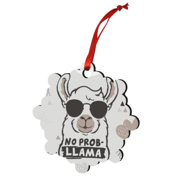 No Prob Llama, Στολίδι Χριστουγεννιάτικο στολίδι snowflake ξύλινο 7.5cm