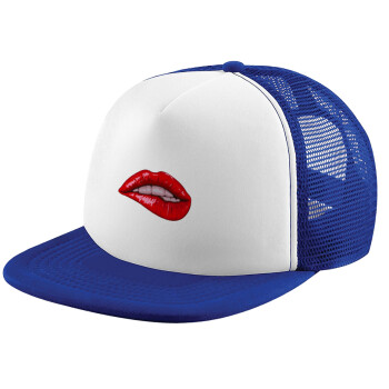 Lips, Καπέλο Ενηλίκων Soft Trucker με Δίχτυ Blue/White (POLYESTER, ΕΝΗΛΙΚΩΝ, UNISEX, ONE SIZE)