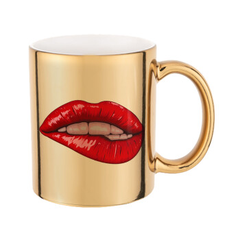 Lips, Κούπα κεραμική, χρυσή καθρέπτης, 330ml