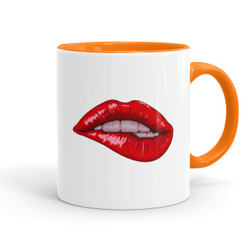 Lips, Κούπα χρωματιστή πορτοκαλί, κεραμική, 330ml