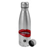 Metallic water bottle, stainless steel, 750ml