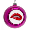 Purple Christmas tree ornament bauble 8cm