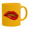 Ceramic coffee mug yellow, 330ml