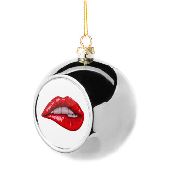 Lips, Χριστουγεννιάτικη μπάλα δένδρου Ασημένια 8cm