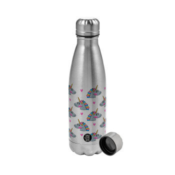 Unicorn, Metallic water bottle, stainless steel, 750ml