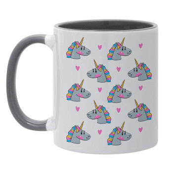 Unicorn, Mug colored grey, ceramic, 330ml