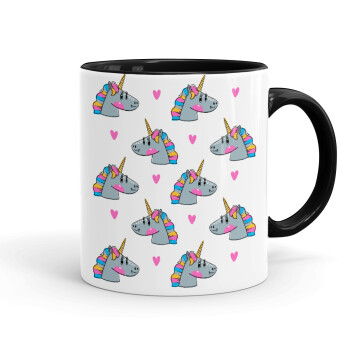 Unicorn, Mug colored black, ceramic, 330ml