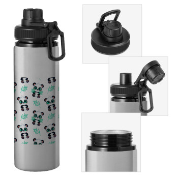 Panda, Metallic water bottle with safety cap, 850ml aluminum