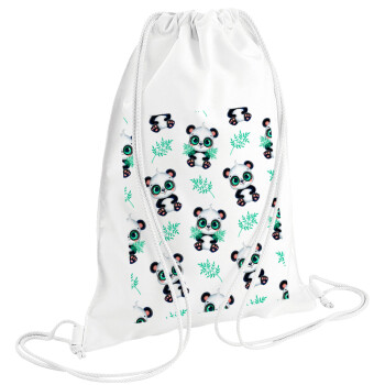 Panda, Τσάντα πλάτης πουγκί GYMBAG λευκή (28x40cm)