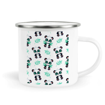 Panda, Metallic enamel cup white 360ml