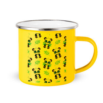 Panda, Yellow Enamel Metallic Cup 360ml