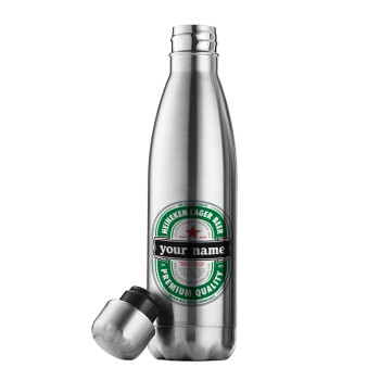 Heineken with name, Inox (Stainless steel) double-walled metal mug, 500ml