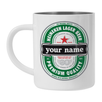 Heineken with name, Mug Stainless steel double wall 300ml