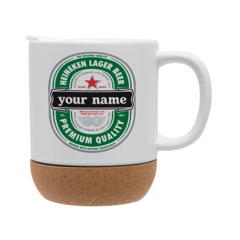 Heineken with name, Ceramic coffee mug Cork (MAT), 330ml (1pcs)