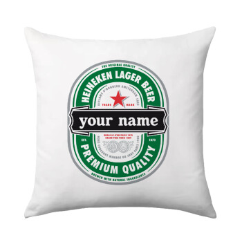 Heineken with name, Sofa cushion 40x40cm includes filling