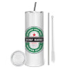 Tumbler ποτήρι θερμό από ανοξείδωτο ατσάλι 600ml, με μεταλλικό καλαμάκι & βούρτσα καθαρισμού