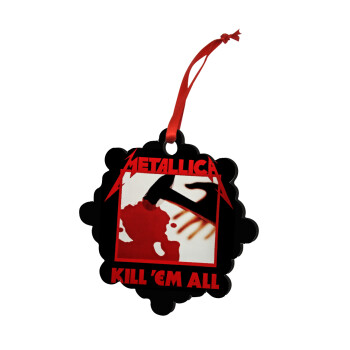 Metallica Kill' em all, Christmas ornament snowflake wooden 7.5cm