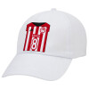 Adult Baseball Cap White 5-panel (POLYESTER, ADULT, UNISEX, ONE SIZE)