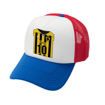 ΑΕΚ εμφάνιση, Καπέλο Ενηλίκων Soft Trucker με Δίχτυ Red/Blue/White (POLYESTER, ΕΝΗΛΙΚΩΝ, UNISEX, ONE SIZE)