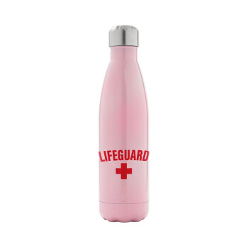 Lifeguard, Metal mug thermos Pink Iridiscent (Stainless steel), double wall, 500ml