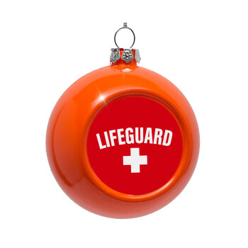 Lifeguard, Orange Christmas tree ornament bauble 8cm