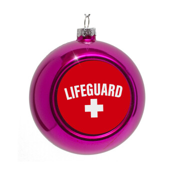 Lifeguard, Purple Christmas tree ornament bauble 8cm