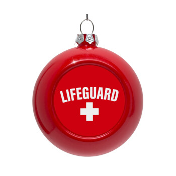 Lifeguard, Στολίδι Χριστουγεννιάτικη μπάλα δένδρου Κόκκινη 8cm