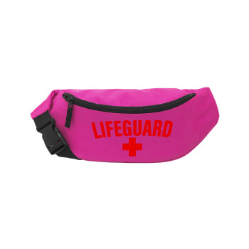 Lifeguard, Unisex τσαντάκι μέσης (μπανάνα) χρώματος ΡΟΖ με 2 τσέπες