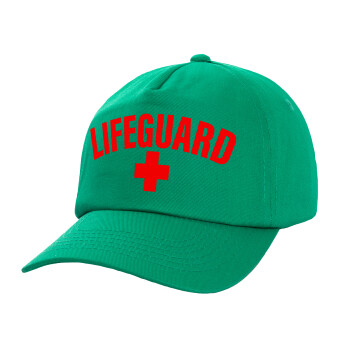 Lifeguard, Καπέλο παιδικό Baseball, 100% Βαμβακερό Twill, Πράσινο (ΒΑΜΒΑΚΕΡΟ, ΠΑΙΔΙΚΟ, UNISEX, ONE SIZE)