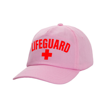 Lifeguard, Καπέλο παιδικό casual μπειζμπολ, 100% Βαμβακερό Twill, ΡΟΖ (ΒΑΜΒΑΚΕΡΟ, ΠΑΙΔΙΚΟ, ONE SIZE)