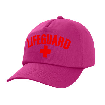 Lifeguard, Καπέλο παιδικό Baseball, 100% Βαμβακερό Twill, Φούξια (ΒΑΜΒΑΚΕΡΟ, ΠΑΙΔΙΚΟ, UNISEX, ONE SIZE)