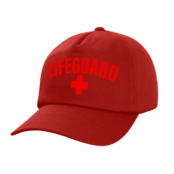 Lifeguard, Καπέλο παιδικό Baseball, 100% Βαμβακερό Twill, Κόκκινο (ΒΑΜΒΑΚΕΡΟ, ΠΑΙΔΙΚΟ, UNISEX, ONE SIZE)