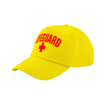 Lifeguard, Child's Baseball Cap, 100% Cotton Twill, Yellow (COTTON, CHILD, UNISEX, ONE SIZE)