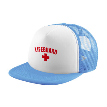 Lifeguard, Καπέλο παιδικό Soft Trucker με Δίχτυ ΓΑΛΑΖΙΟ/ΛΕΥΚΟ (POLYESTER, ΠΑΙΔΙΚΟ, ONE SIZE)