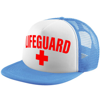 Lifeguard, Child's Soft Trucker Hat with Blue/White Mesh (POLYESTER, CHILD, ONE SIZE)