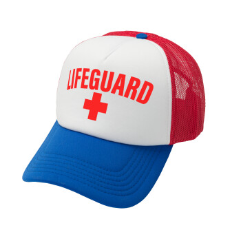 Lifeguard, Καπέλο Ενηλίκων Soft Trucker με Δίχτυ Red/Blue/White (POLYESTER, ΕΝΗΛΙΚΩΝ, UNISEX, ONE SIZE)