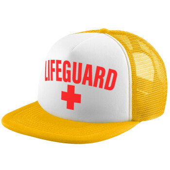 Lifeguard, Καπέλο Ενηλίκων Soft Trucker με Δίχτυ Κίτρινο/White (POLYESTER, ΕΝΗΛΙΚΩΝ, UNISEX, ONE SIZE)