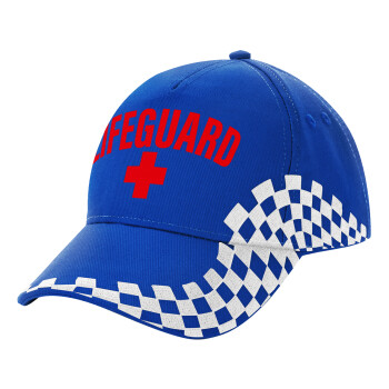 Lifeguard, Adult Ultimate BLUE RACING Cap, (100% COTTON DRILL, ADULT, UNISEX, ONE SIZE)