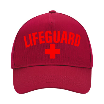 Lifeguard, Adult Ultimate Hat RED, (100% COTTON DRILL, ADULT, UNISEX, ONE SIZE)