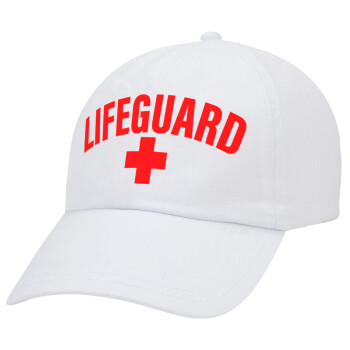 Lifeguard, Καπέλο Ενηλίκων Baseball Λευκό 5-φύλλο (POLYESTER, ΕΝΗΛΙΚΩΝ, UNISEX, ONE SIZE)