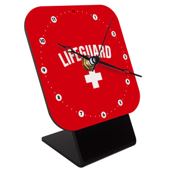 Lifeguard, Επιτραπέζιο ρολόι ξύλινο με δείκτες (10cm)