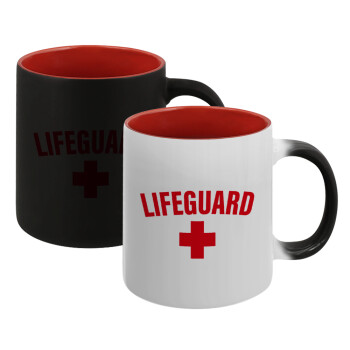 Lifeguard, Κούπα Μαγική εσωτερικό κόκκινο, κεραμική, 330ml που αλλάζει χρώμα με το ζεστό ρόφημα (1 τεμάχιο)
