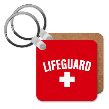 Lifeguard, Μπρελόκ Ξύλινο τετράγωνο MDF