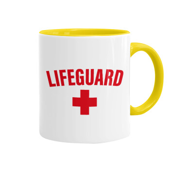 Lifeguard, Κούπα χρωματιστή κίτρινη, κεραμική, 330ml