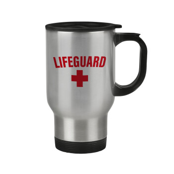 Lifeguard, Stainless steel travel mug with lid, double wall 450ml