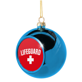 Lifeguard, Blue Christmas tree ball ornament 8cm