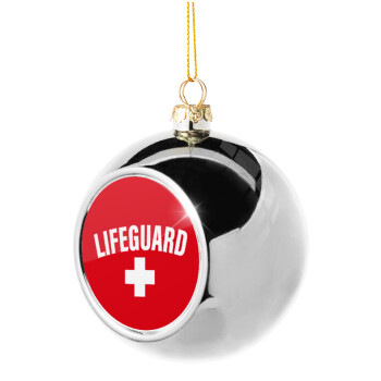 Lifeguard, Silver 8cm Christmas tree ball ornament